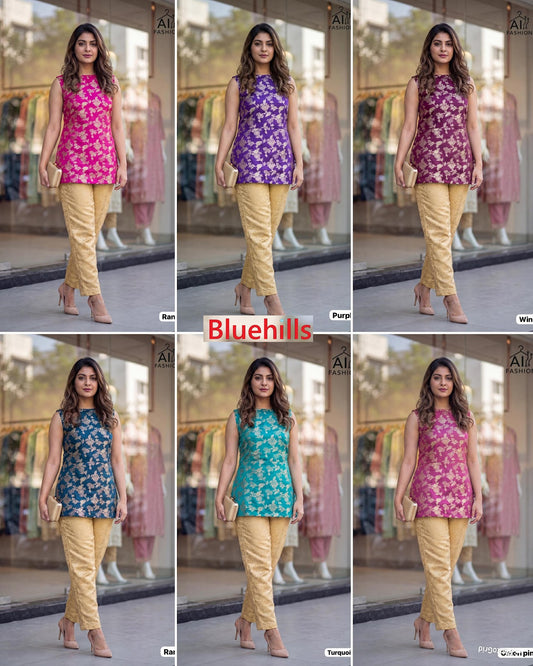 Banarasiya Bluehills Top Bottom Set Wholesaler India