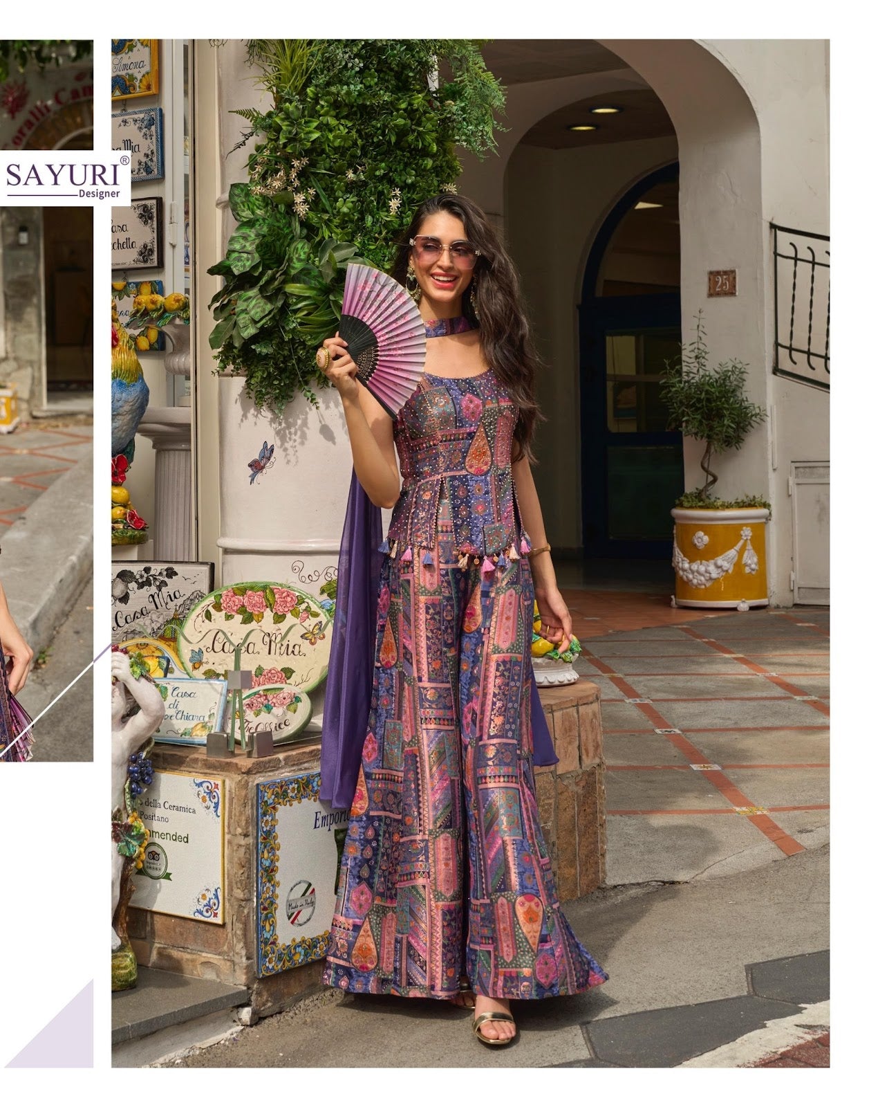 Banarsi Sayuri Viscose Jacquard Indo Western Pair Supplier Ahmedabad