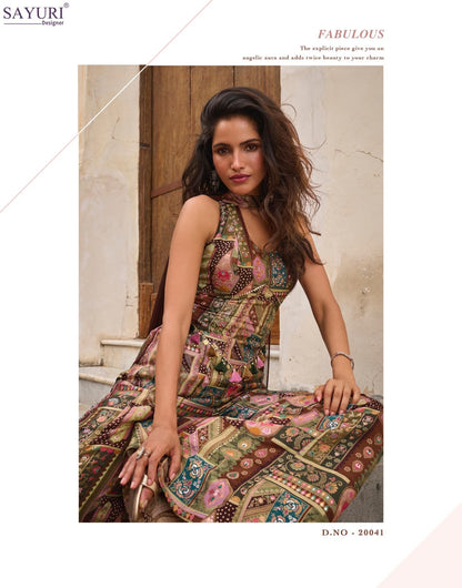 Banarsi Sayuri Viscose Jacquard Indo Western Pair Supplier Ahmedabad