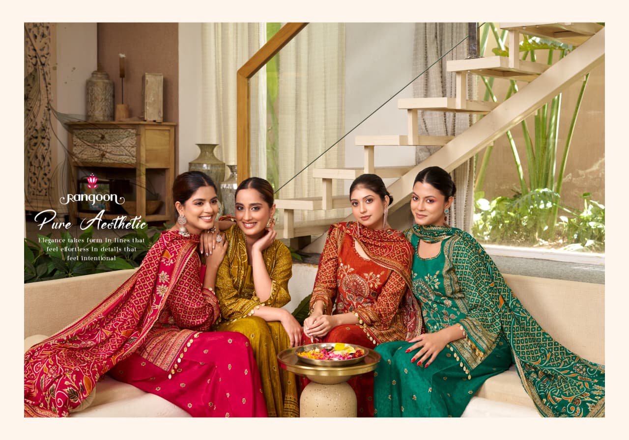 Bandhan Rangoon Pure Muslin Readymade Plazzo Style Suits Manufacturer Ahmedabad
