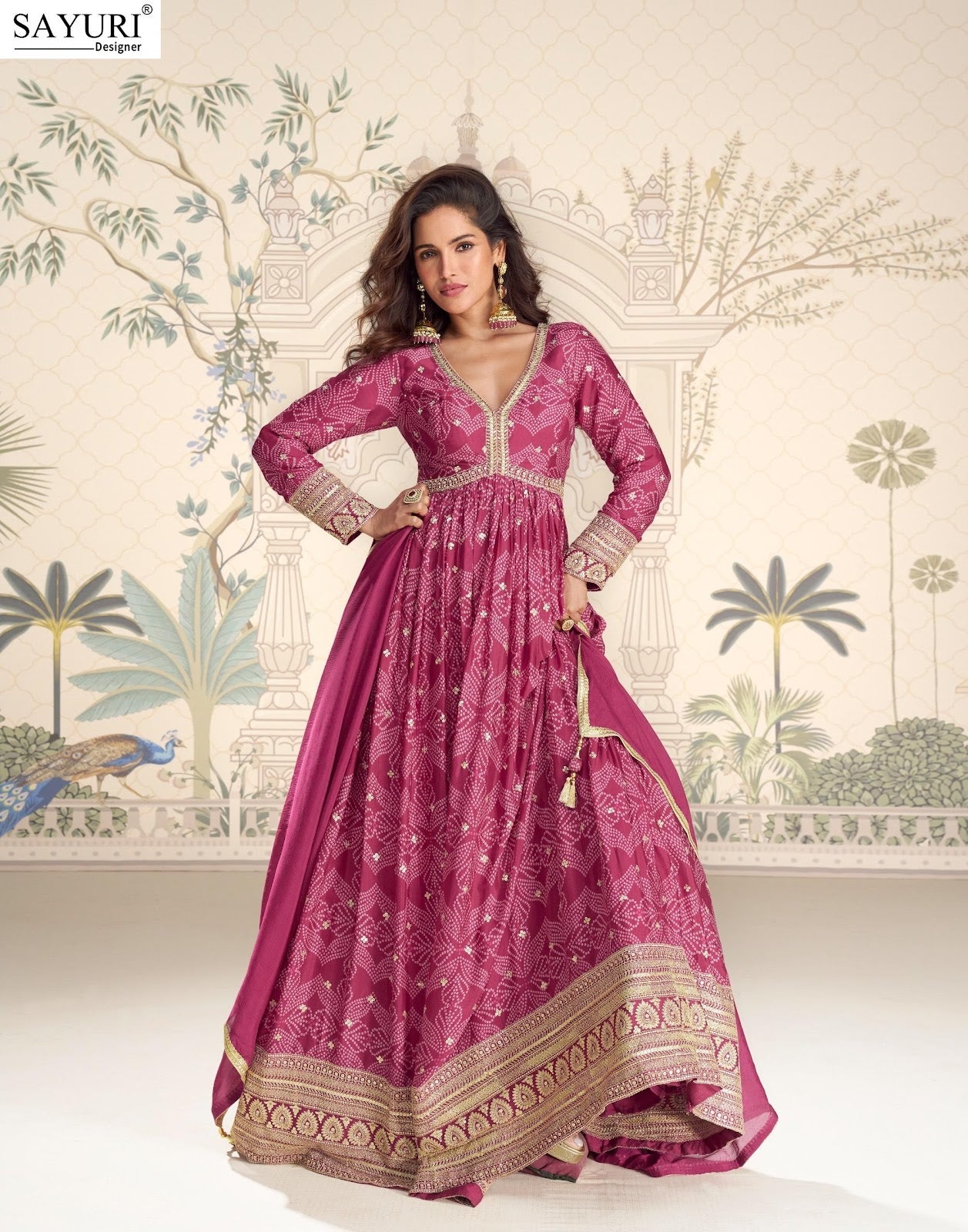 Bandhan Sayuri Chinnon Silk Gown Dupatta Set Manufacturer