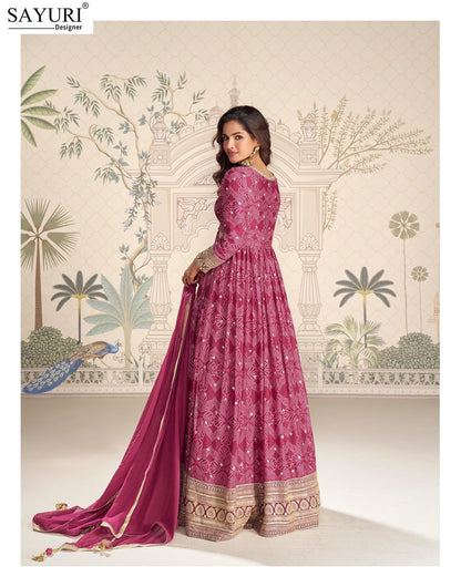 Bandhan Sayuri Chinnon Silk Gown Dupatta Set Manufacturer