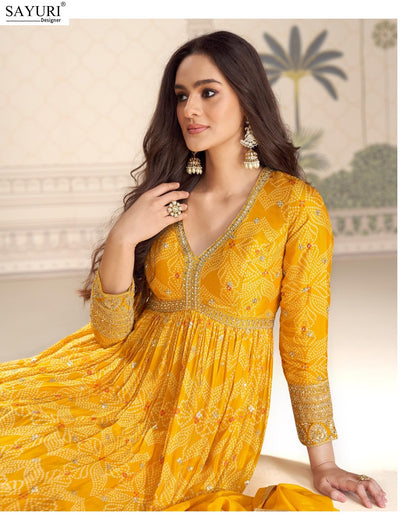 Bandhan Sayuri Chinnon Silk Gown Dupatta Set Manufacturer
