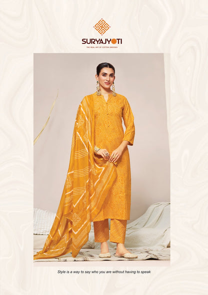 Bandhani Lehariya Special Vol 8 Suryajyoti Cotton Dress Material Wholesaler