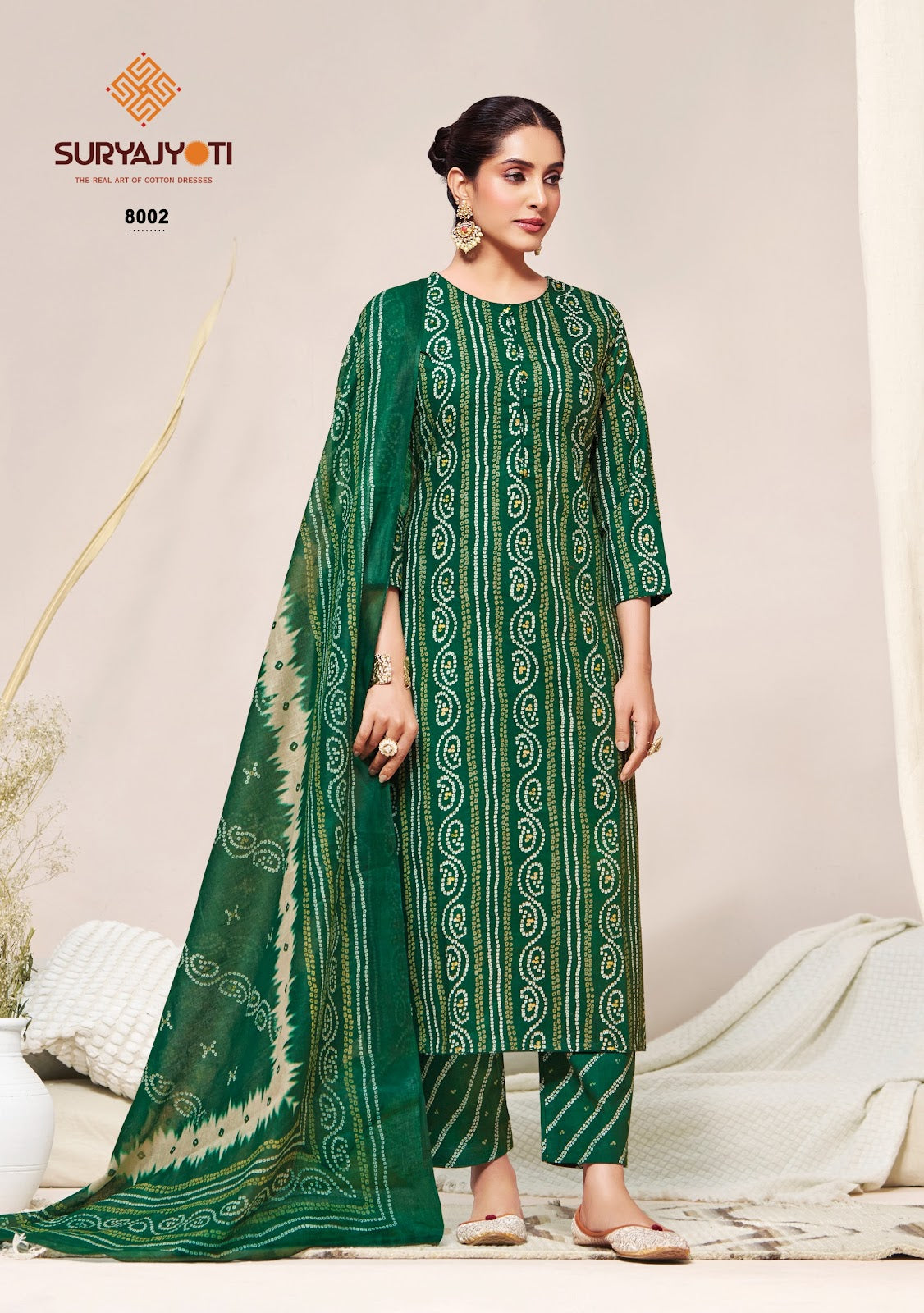 Bandhani Lehariya Special Vol 8 Suryajyoti Cotton Dress Material Wholesaler