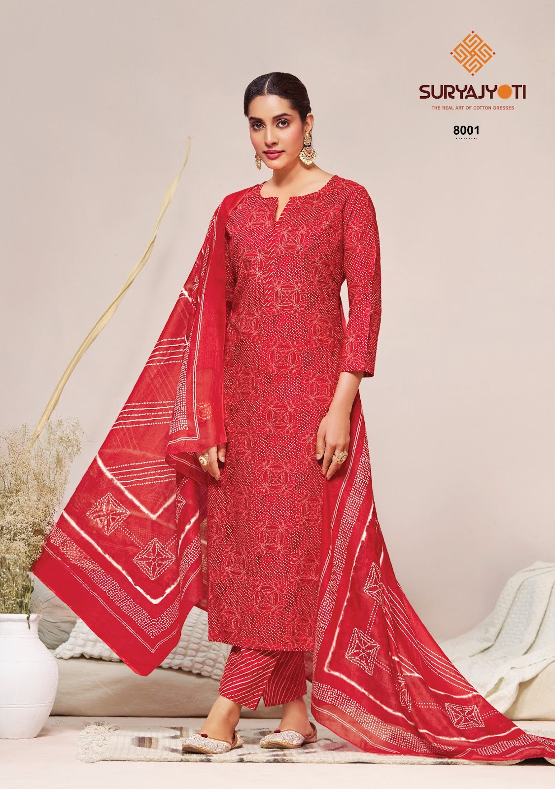 Bandhani Lehariya Special Vol 8 Suryajyoti Cotton Dress Material Wholesaler