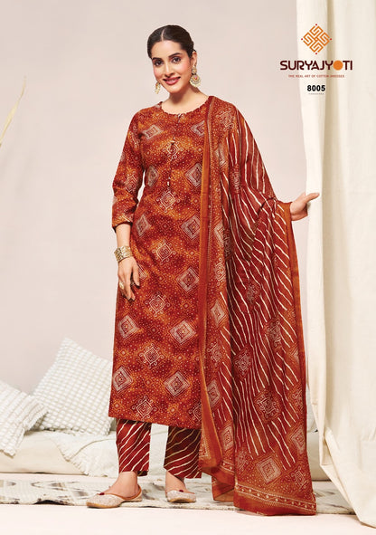 Bandhani Lehariya Special Vol 8 Suryajyoti Cotton Dress Material Wholesaler