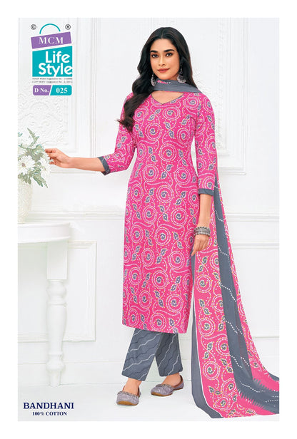Bandhani Mcm Lifestyle Cotton Dress Material Wholesaler Ahmedabad