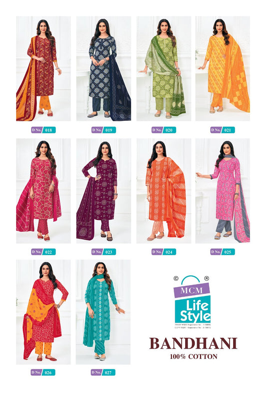Bandhani Mcm Lifestyle Cotton Dress Material Wholesaler Ahmedabad
