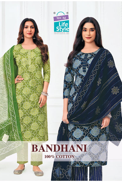 Bandhani Mcm Lifestyle Cotton Dress Material Wholesaler Ahmedabad