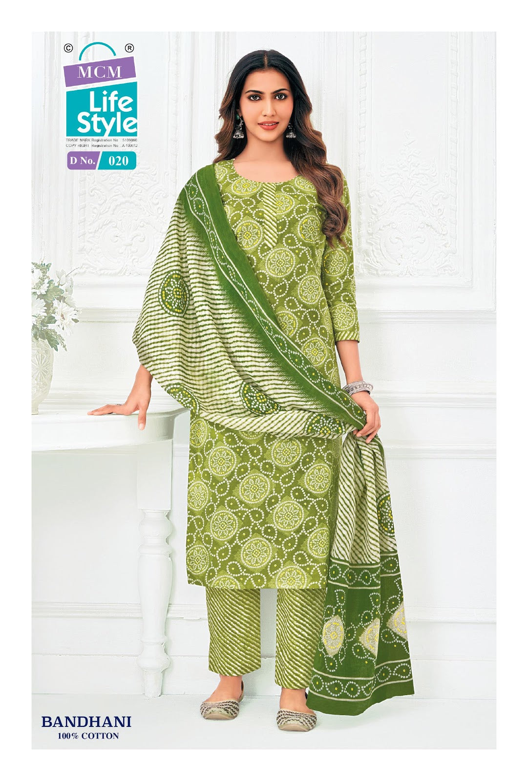 Bandhani Mcm Lifestyle Cotton Dress Material Wholesaler Ahmedabad
