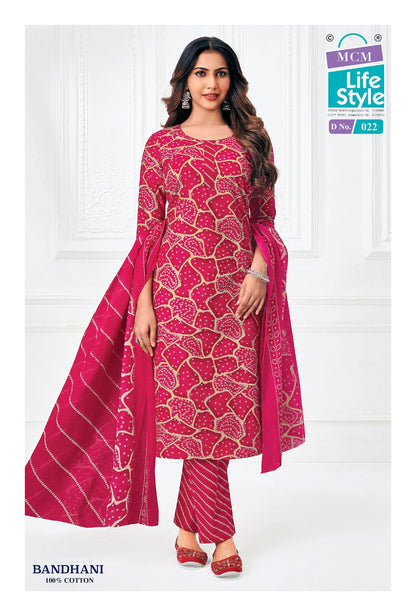 Bandhani Mcm Lifestyle Cotton Dress Material Wholesaler Ahmedabad