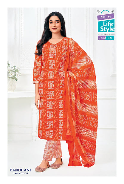 Bandhani Mcm Lifestyle Cotton Dress Material Wholesaler Ahmedabad