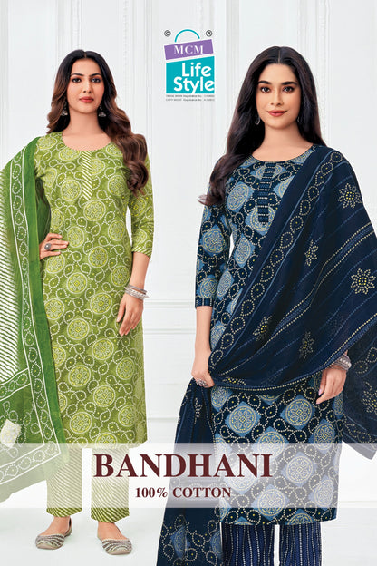 Bandhani Mcm Lifestyle Readymade Cotton Pant Suits Manufacturer