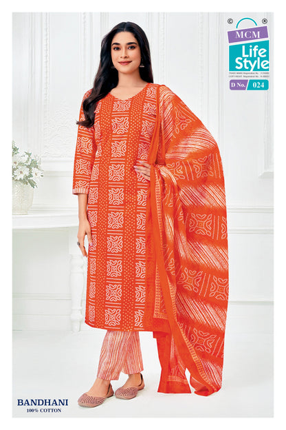 Bandhani Mcm Lifestyle Readymade Cotton Pant Suits Manufacturer