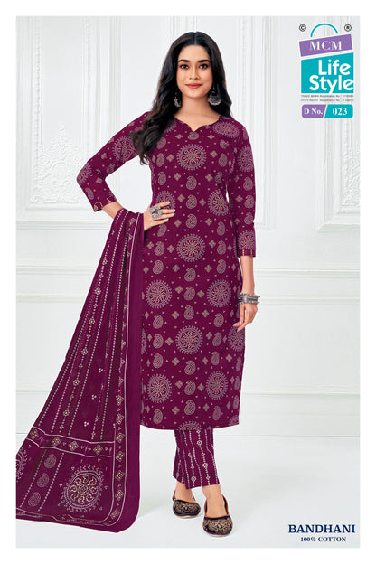 Bandhani Mcm Lifestyle Readymade Cotton Pant Suits Manufacturer