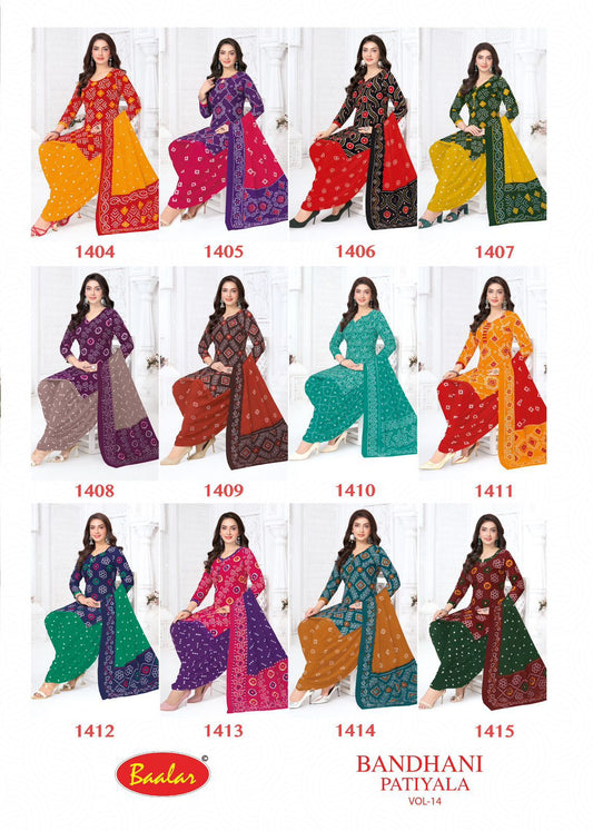 Bandhani Patiyala Vol 14 Baalar Cotton Dress Material Wholesaler Ahmedabad