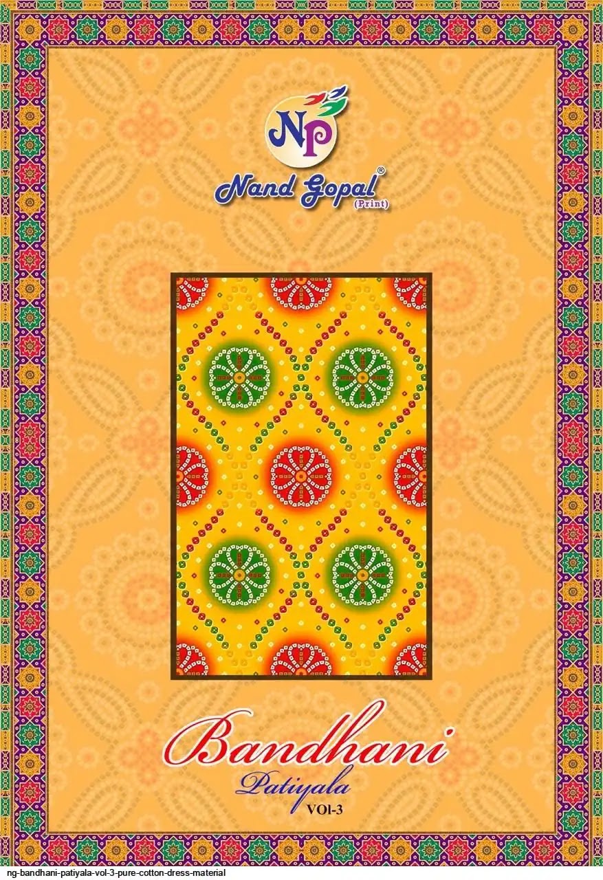 Bandhani Patiyala Vol 3 Nandgopal Cotton Dress Material Exporter Ahmedabad