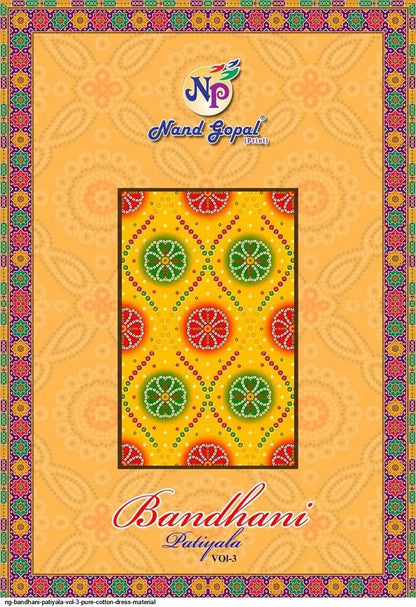 Bandhani Patiyala Vol 3 Nandgopal Cotton Dress Material Exporter Ahmedabad