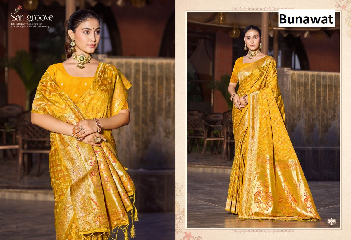 Bandhani Silk Bunawat Sarees Exporter