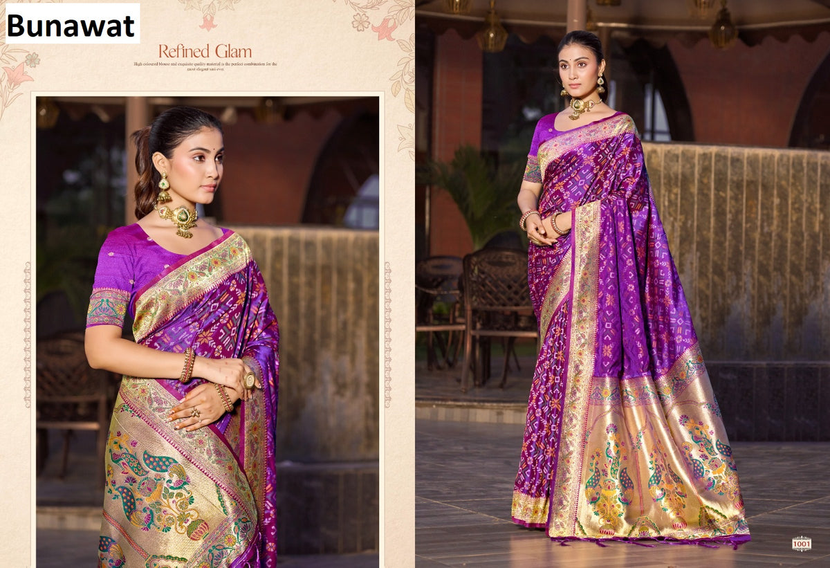 Bandhani Silk Bunawat Sarees Exporter