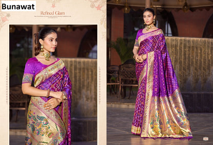 Bandhani Silk Bunawat Sarees Exporter