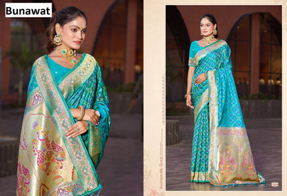 Bandhani Silk Bunawat Sarees Exporter