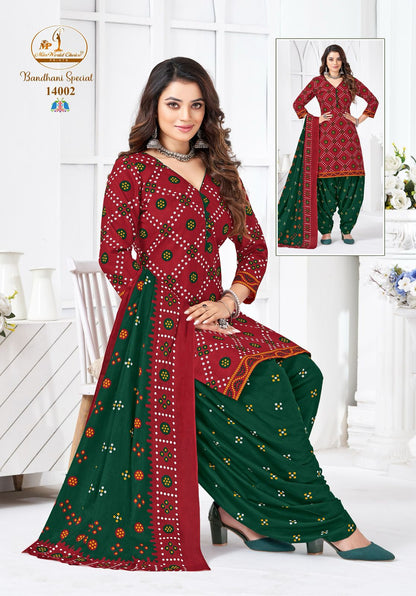 Bandhani Special Vol 14 Miss World Choice Cotton Dress Material Supplier Ahmedabad