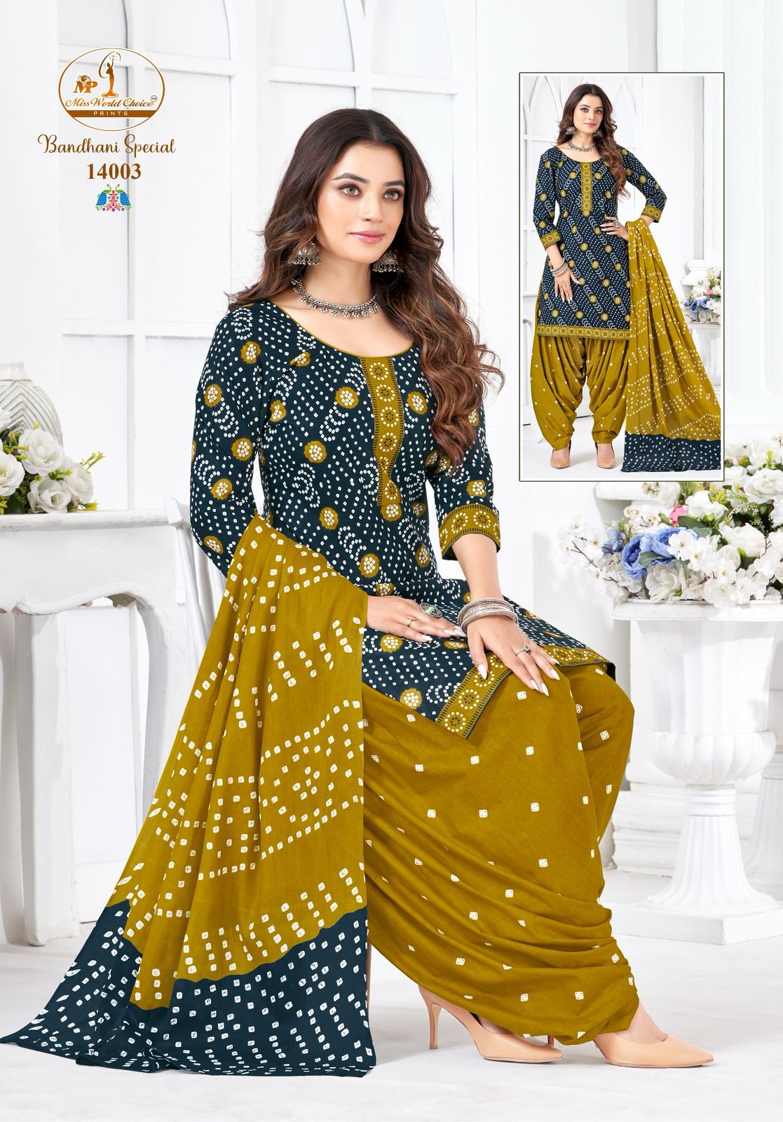 Bandhani Special Vol 14 Miss World Choice Cotton Dress Material Supplier Ahmedabad