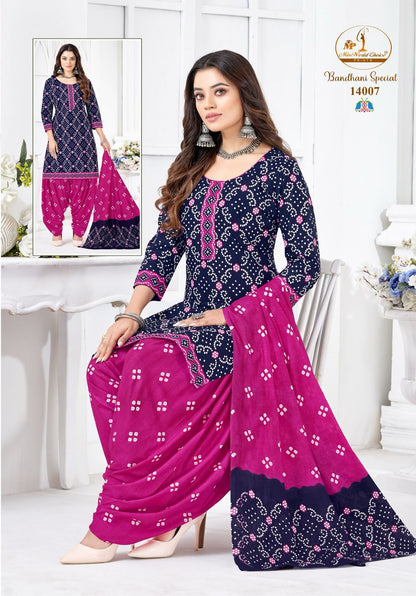 Bandhani Special Vol 14 Miss World Choice Cotton Dress Material Supplier Ahmedabad