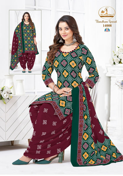 Bandhani Special Vol 14 Miss World Choice Cotton Dress Material Supplier Ahmedabad
