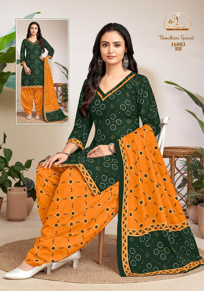 Bandhani Special Vol 16 Miss World Choice Cotton Dress Material Wholesaler Ahmedabad