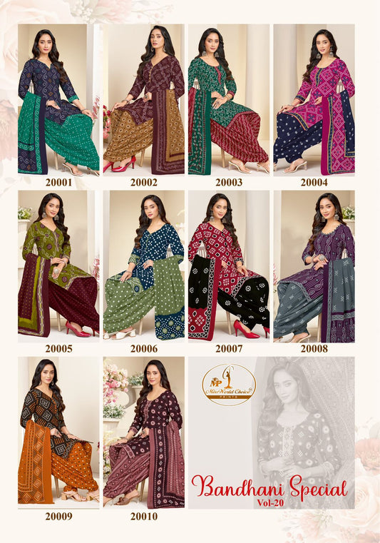 Bandhani Special Vol 20 Miss World Choice Readymade Cotton Patiyala Suits Manufacturer Ahmedabad