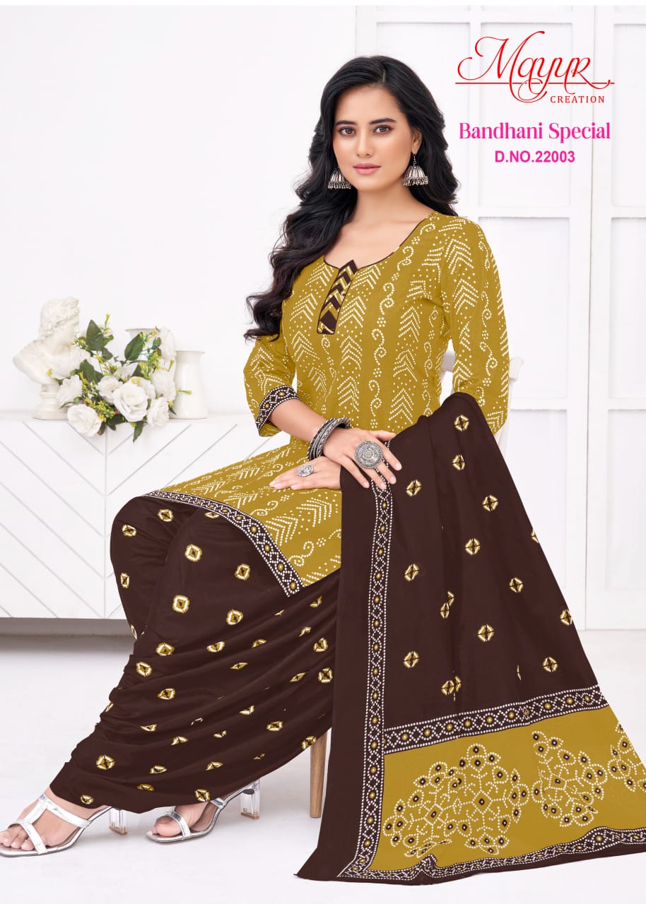 Bandhani Special Vol 22 Mayur Creation Cotton Dress Material Wholesale Price