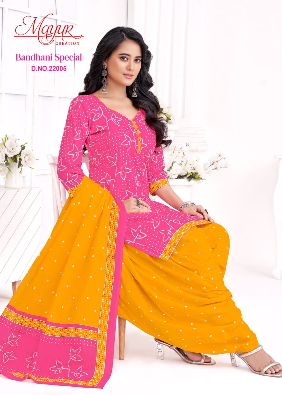 Bandhani Special Vol 22 Mayur Creation Cotton Dress Material Wholesale Price