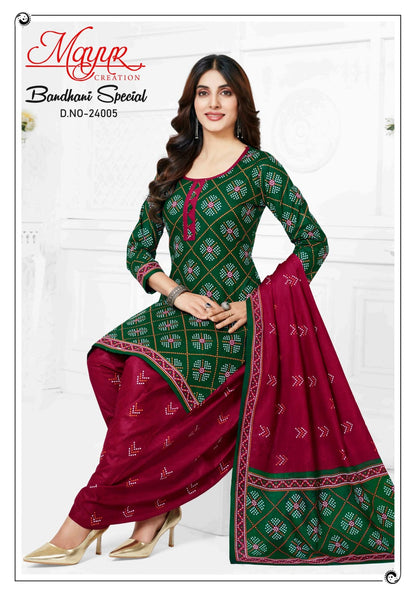 Bandhani Special Vol 24 Mayur Creation Cotton Dress Material Manufacturer India