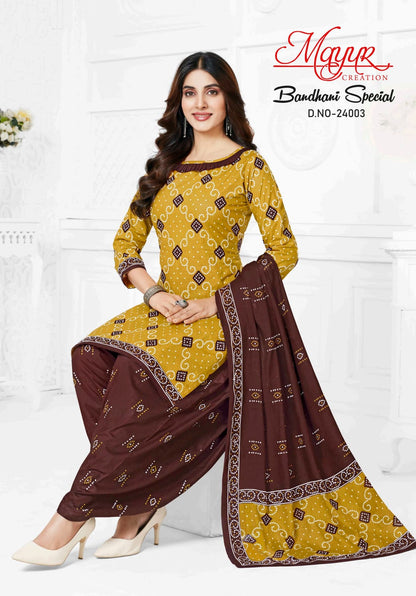 Bandhani Special Vol 24 Mayur Creation Cotton Dress Material Manufacturer India