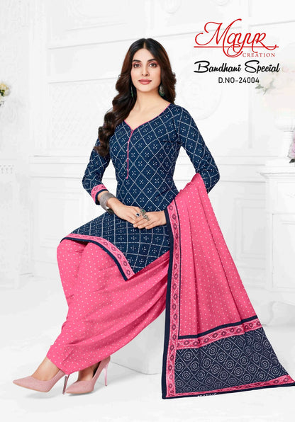 Bandhani Special Vol 24 Mayur Creation Cotton Dress Material Manufacturer India