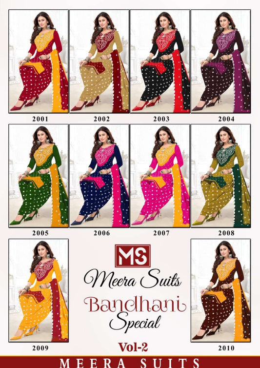 Bandhani Special Vol 2 Meera Cotton Dress Material Supplier India