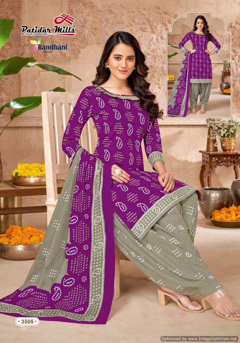 Bandhani Special Vol 35 Patidar Mills Cotton Dress Material