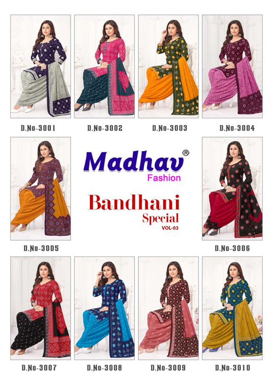 Bandhani Special Vol 3 Madhav Fashion Cotton Dress Material Wholesale Price