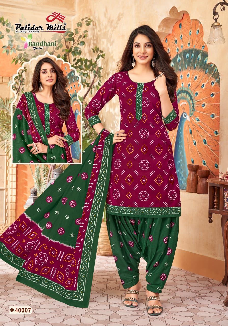 Bandhani Special Vol 40 Patidar Mills Cotton Dress Material Wholesaler Ahmedabad