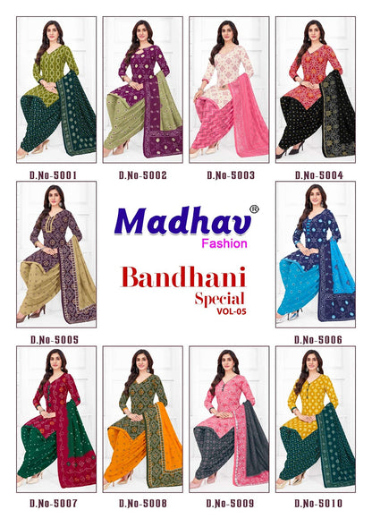 Bandhani Special Vol 5 Madhav Fashion Cotton Dress Material Manufacturer India