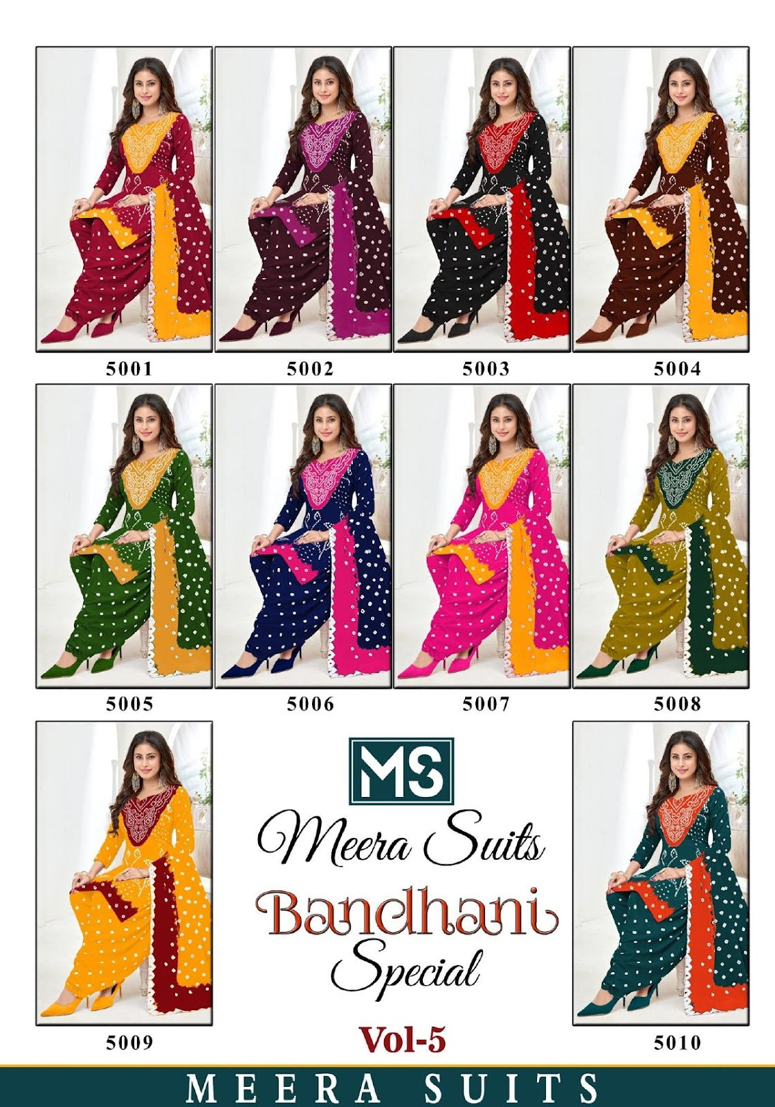 Bandhani Special Vol 5 Meera Cotton Dress Material Wholesaler Gujarat