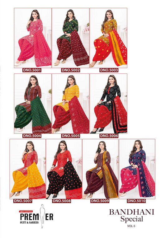 Bandhani Special Vol 5 With Lining Premier Readymade Cotton Patiyala Suits Exporter India