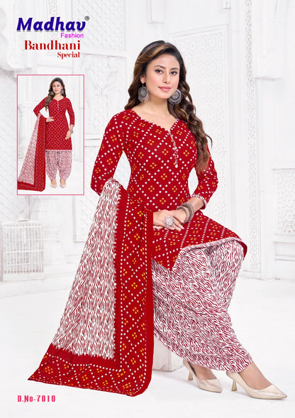Bandhani Special Vol 7 Madhav Fashion Cotton Dress Material Supplier Gujarat
