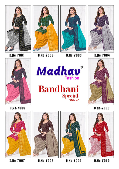 Bandhani Special Vol 7 Madhav Fashion Cotton Dress Material Supplier Gujarat