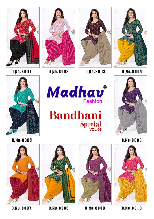 Bandhani Special Vol 8 Madhav Fashion Cotton Dress Material Exporter Gujarat