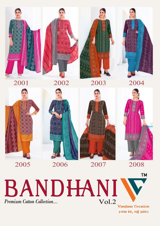 Bandhani Vol 2 Vandana Creation Cotton Dress Material Exporter India