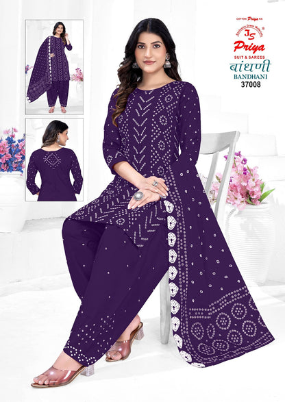 Bandhani Vol 37 Js Priya Poplin Cotton Dress Material Wholesale